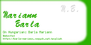 mariann barla business card